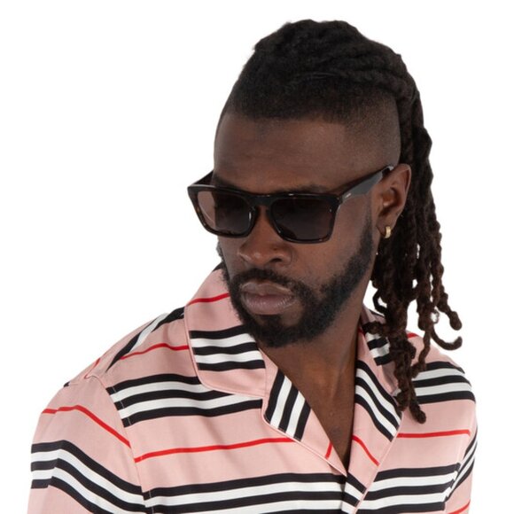 Burberry BE4434 412187 Sunglasses Black on Vintage Square Frame, Grey Lenses - Picture 2 of 10